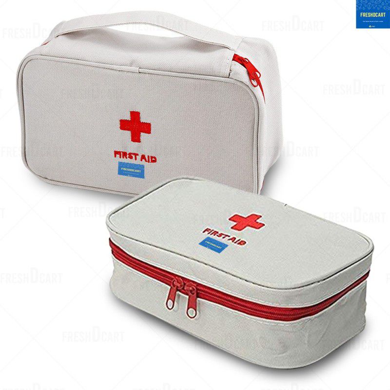 FreshDcart Portable Medical First Aid Kit Pouch Empty Bag Emergency Medicine Storage Organizer Bag for Home, Office, Outdoor First Aid Kit  (Sports and Fitness)
