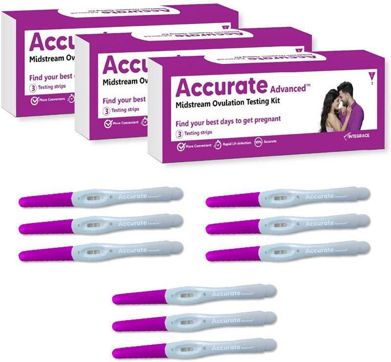 Accurate Advanced Midstream Pregnancy Planning Ovulation Kit  (9 Tests, Pack of 3)