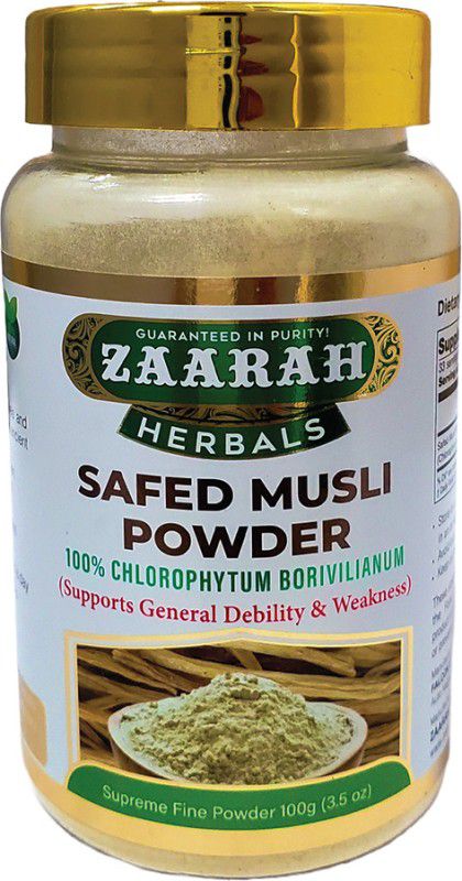 Zaarah Herbals Safed Musli Powder - 100gm - For mens health, immunity booster