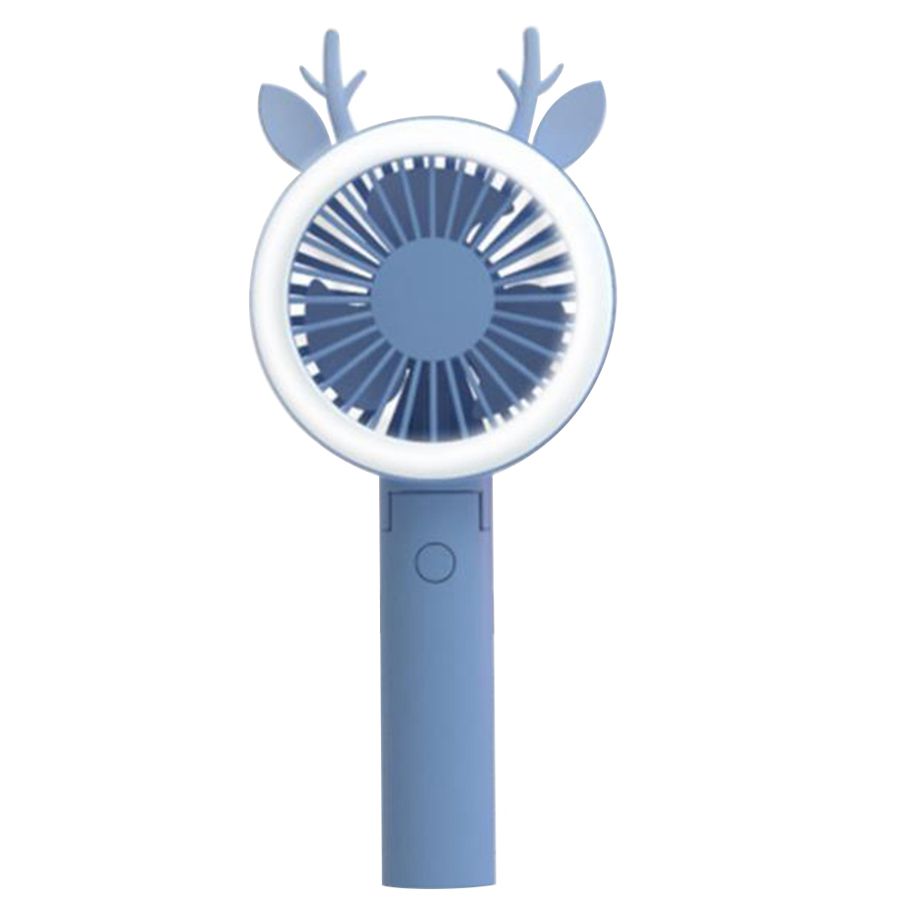 Rechargeable Fan Air Cooler Operated Hand Held USB Solid Color Hand Portable Desktop Home Office Fan,Blue