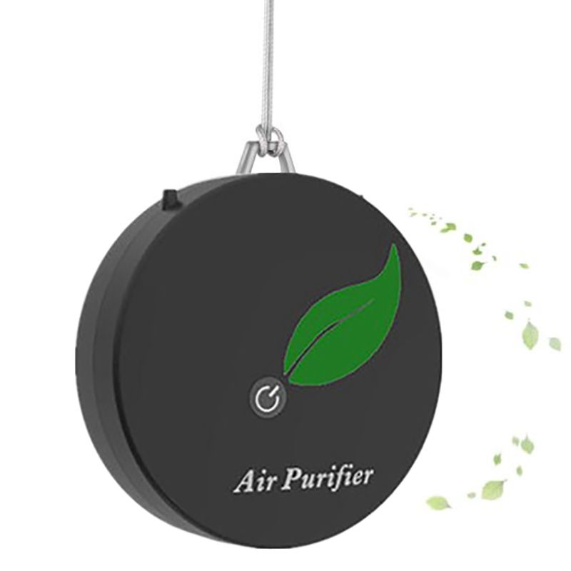 Personal Wearable Air Purifier Necklace Mini Portable Air Freshner Ionizer Negative Ion Generator For Adults Kids Black