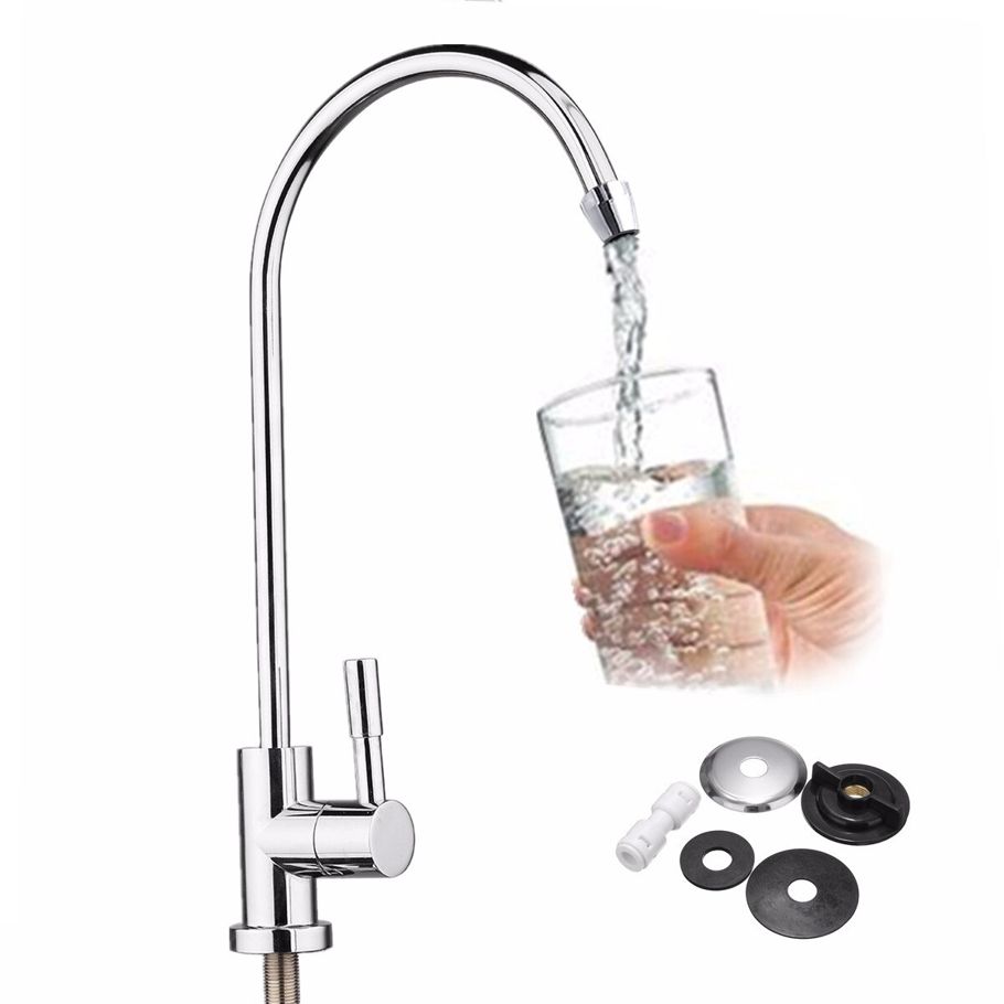 1/4 Inch  Tap Faucet Connect Hose Reverse Osmosis Filters Parts Purifier Direct Drinking Tap External Chrome Plating