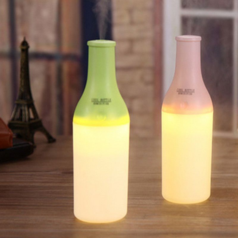 USB Gadgets Mini Cool Cocktail Bottle Humidifier Office Air Diffuser Mist Maker with LED Nightlight Household Air Cleaning Christmas Gifts