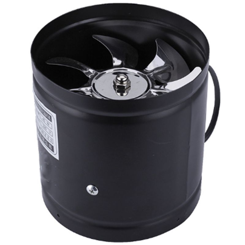 4 Inch Inline Duct Fan Air Ventilator Metal Pipe Ventilation Exhaust Fan Mini Extractor Bathroom Toilet Wall Fan Duct Fan Accessories 220V Black