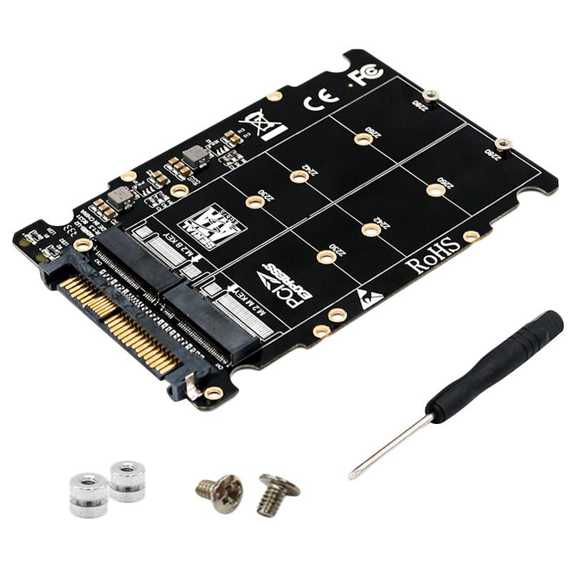M.2 Ssd To U.2 Adapter 2In1 M.2 Nvme And Sata-Bus Ngff Ssd To Pci-E U.2 Sff-8639 Adapter Pcie M2 Converter For Desktop Computers