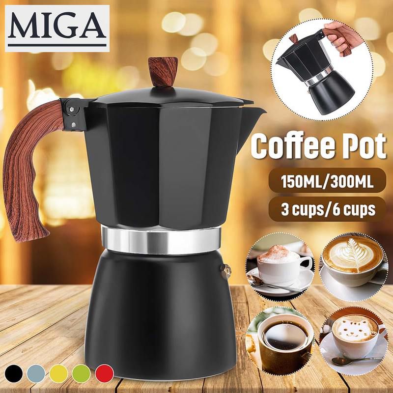 Portable Latte Moka Aluminum Espresso Percolator Coffee Maker Espresso Machine Percolator Pot Moka Pot