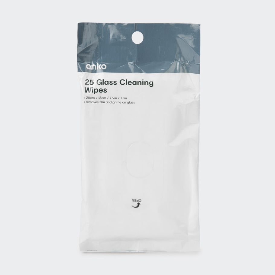 25 Pack Glass Cleaning Wipes
