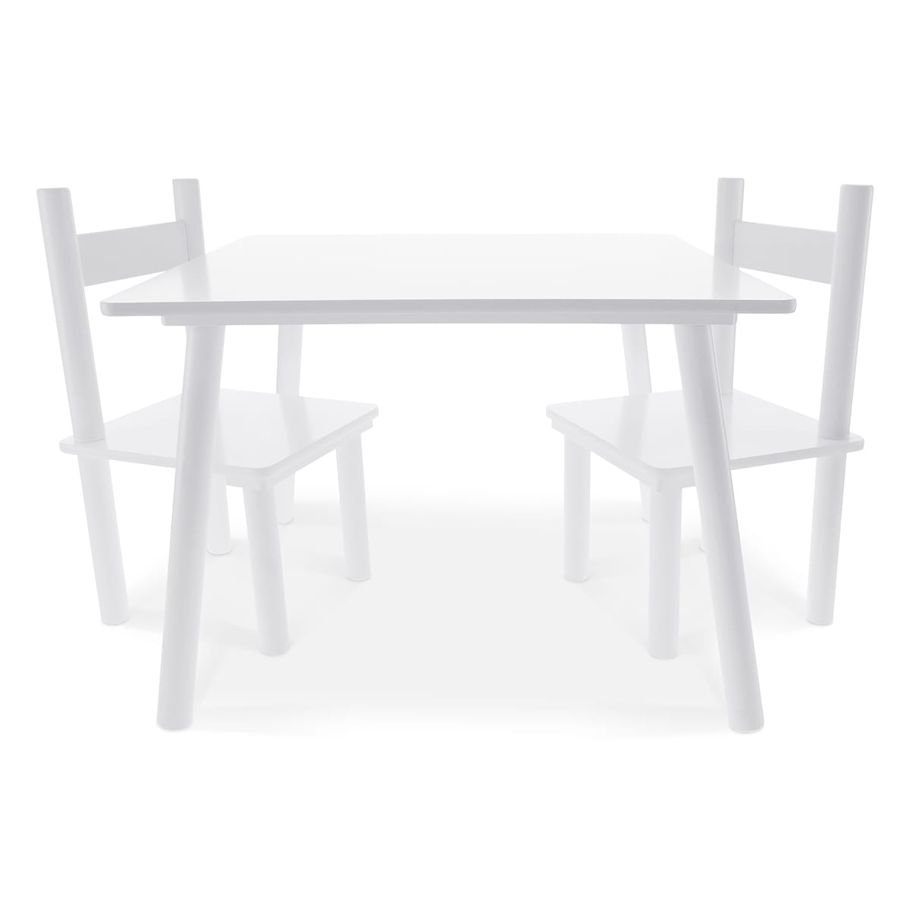 3 Piece Table and Chair Set - White