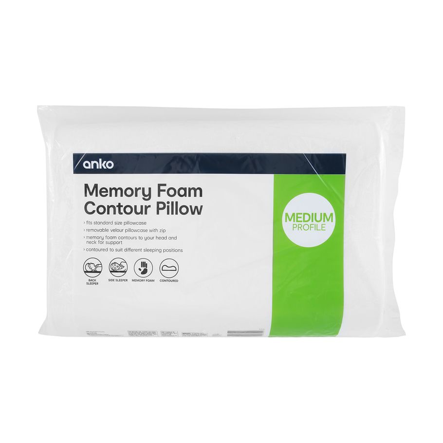 Memory Foam Contour Pillow - Medium Profile