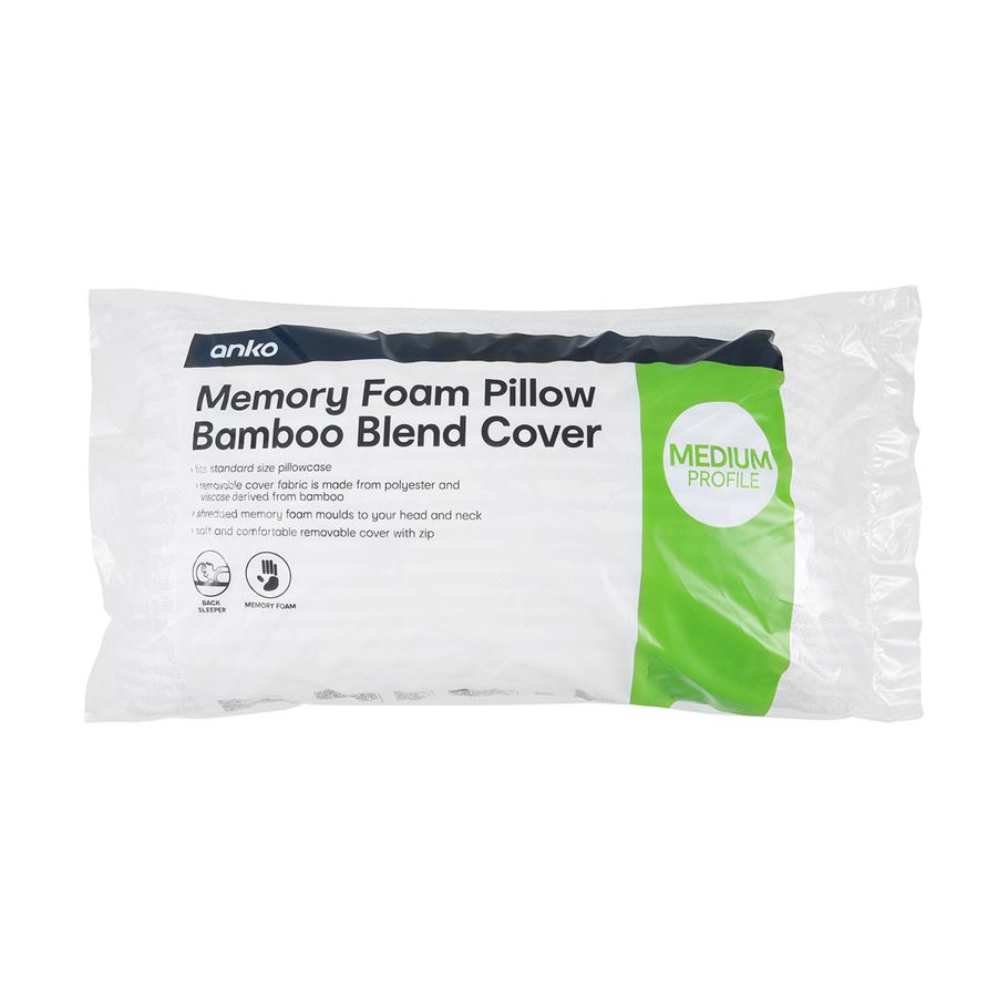Memory Foam Pillow with Bamboo Blend Cover