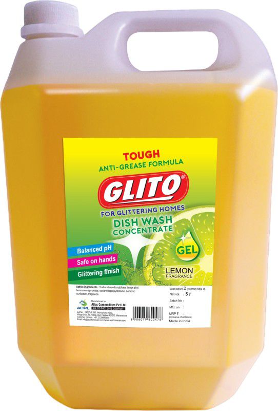 GLITO Dish Wash Concentrate Lime - 5 Ltr Dish Cleaning Gel  (Lime, 5 L)