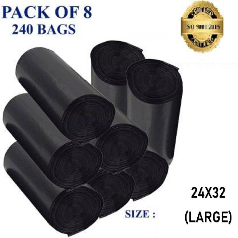 ORGO TRASH BAG/DUMPING POLYBAG/BIODEGRADABLE DUSTBIN BAG ROLL SIZE -24*32[8 ROLL] Large 18 L Garbage Bag  (240Bag )