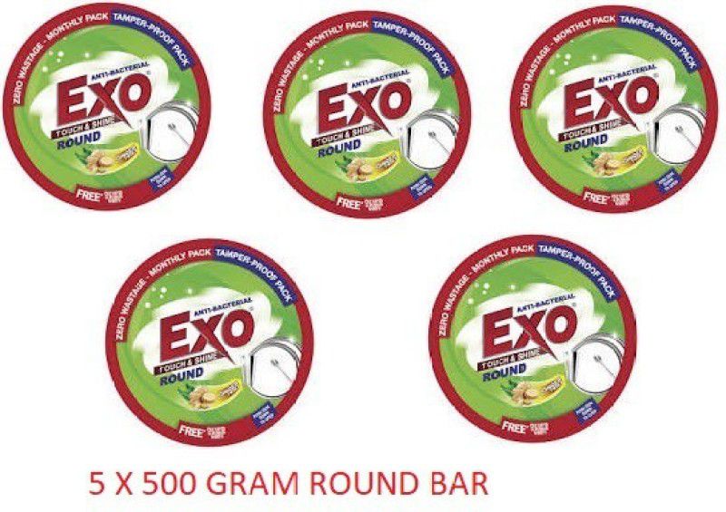 Exo Touch and shine Round 5 X 500 gram Dishwash Bar  (5 x 0.5 kg)