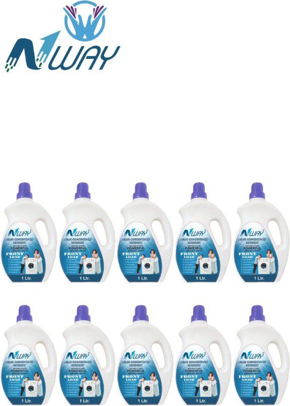 NWAY 10X power front Load Liquid Detergent 1L, Washing Liquid Combo 10 Fresh Liquid Detergent  (10 x 1 L)