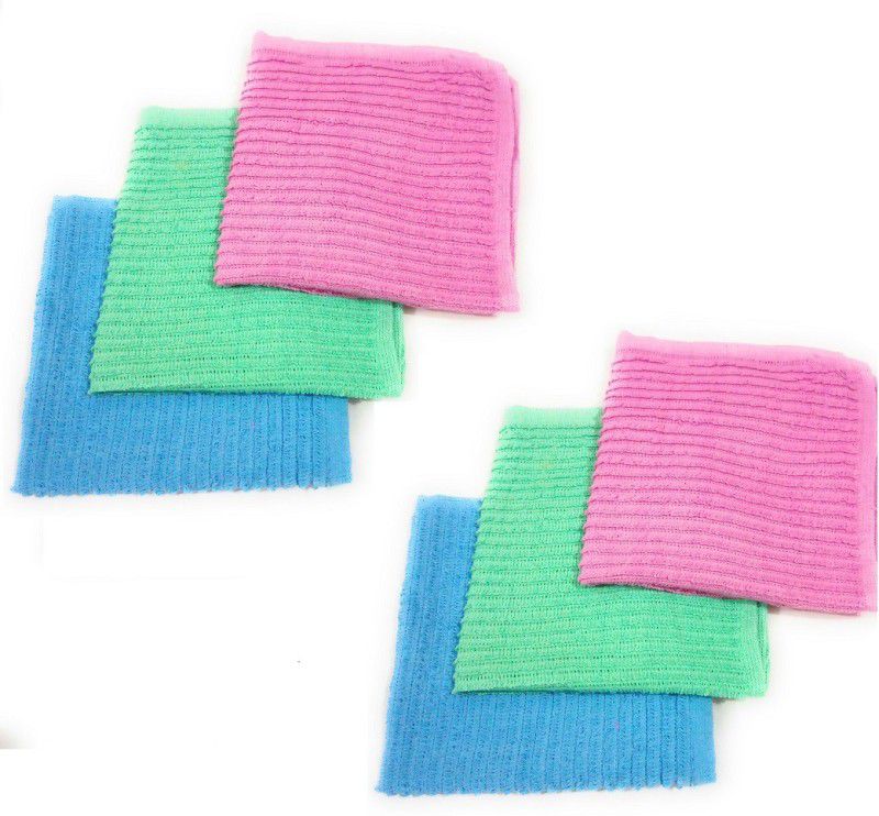 Cotton colors Wet and Dry Cotton Cleaning Cloth  (6 Units)