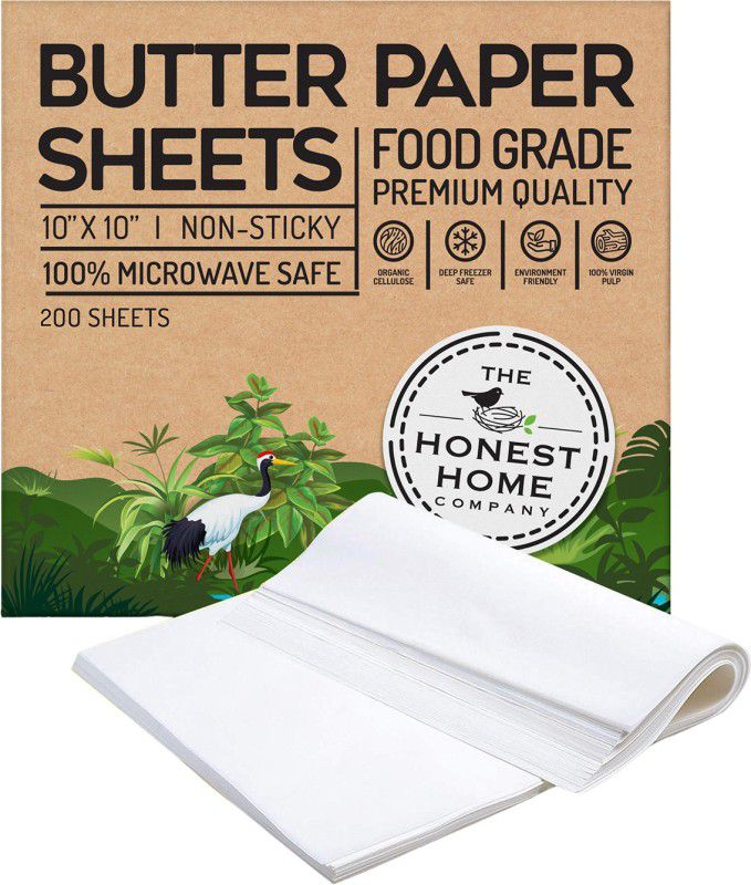 the honest home company Oilproof Butter Paper Sheets 200Pcs - For Cooking, Baking Parchment Paper  (Pack of 200, 0.27 m)