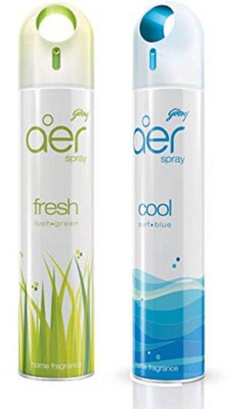 Godrej Aer Fresh Lush Green & Cool Surf Blue Spray  (2 x 270 ml)