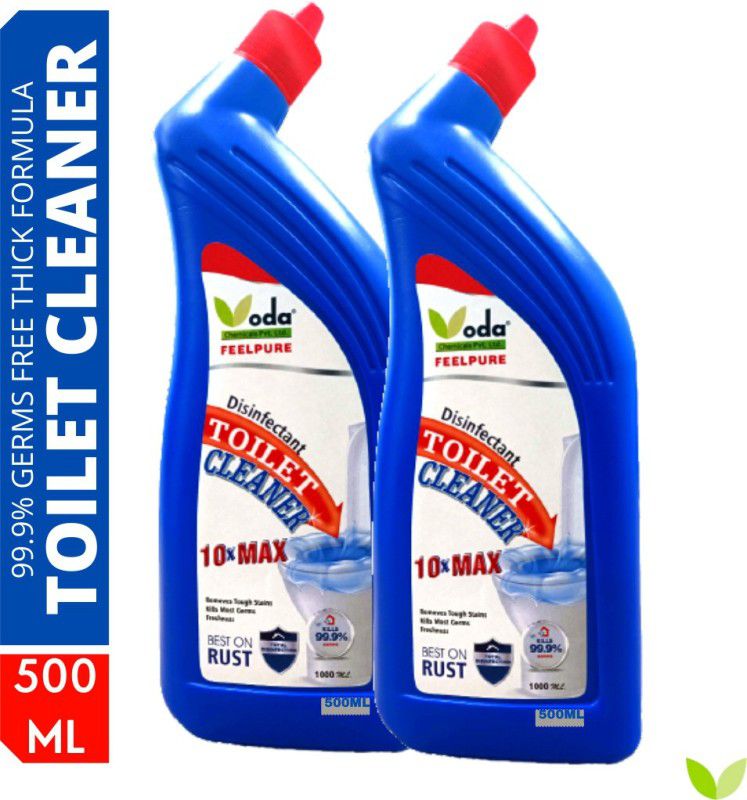 Feelpure TOP SELLING Disinfectant Toilet Cleaner 10x Max kills 99.9% Germs Thick Formula Wild Orchid Liquid Toilet Cleaner  (2 x 500 ml)