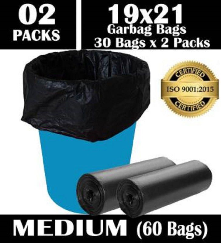ShopeeBee DUSTBIN BAG ROLL SIZE -19*21[60 BAGS] Medium 13 L L Garbage Bag  (60Bag )