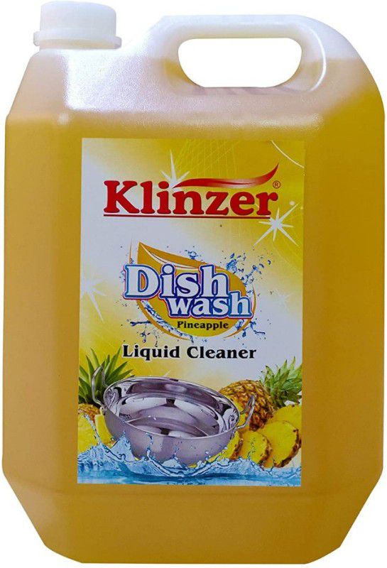 Klinzer Dishwash Gel Hygienic Refreshing Leaves No Residue Fast Cleansing - Pineapple Dish Cleaning Gel  (Pineapple, 5 L)