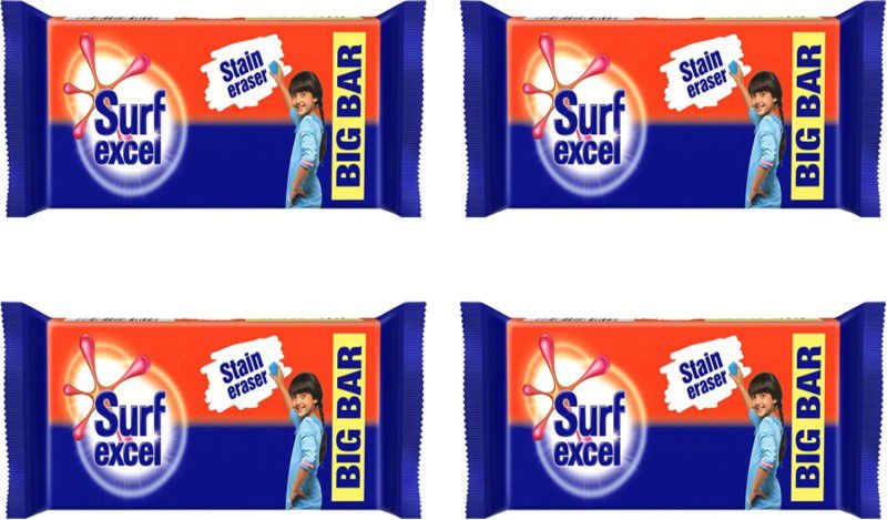 Surf excel STAIN ERASER BAR VALUE PACK 250 GM (pack of 4) Detergent Bar  (1000 g, Pack of 4)