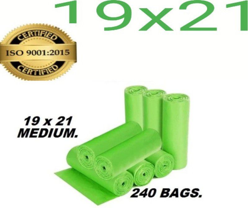 MJ Exim green, Biodegradable pack of 8x30 ( 240 BAGS Medium 15 L Garbage Bag  (240Bag )