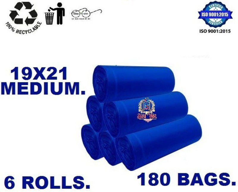 MJ Exim Blue color 19x21 use for dustbin best quality for kitchen & Home etc. Medium 12 L Garbage Bag  (180Bag )