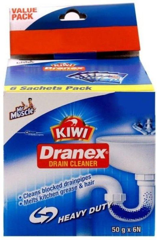 Kiwi Dranex Drain Cleaner 50 g (Pack of 6) Powder Drain Opener  (6 g, Pack of 6)