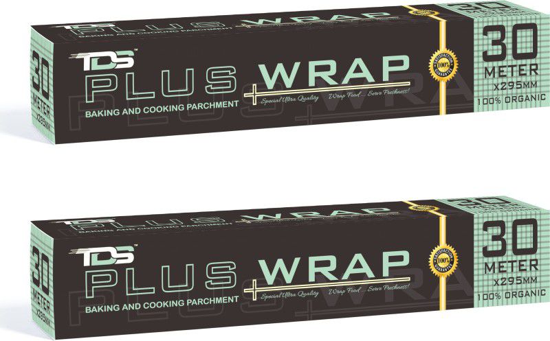 TDS PLUS WRAP ORGANIC BAKING AND COOKING PARCHMENT PAPER PACK 2 | KITCHEN PARCHMENT PAPER | PARCHMENT PAPER ROLL || FOR DAILY FOOD PACKAGING AND BAKING Parchment Paper  (Pack of 2, 60 m)