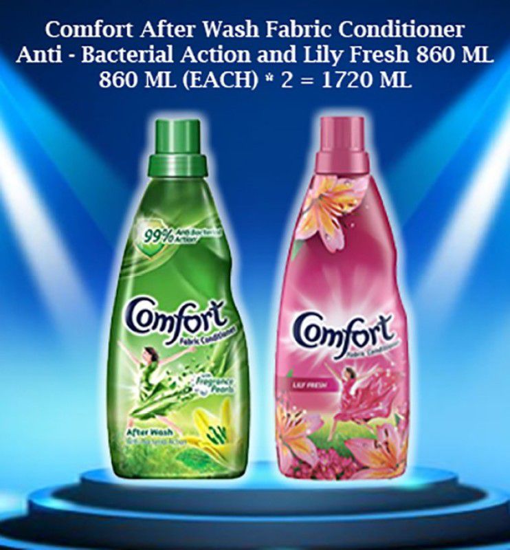 Comfort ANTI BACTERIAL AND LILLY FRESH 860 ML FABRIC CONDITIONER(PACK OF 2)  (2 x 0.86 ml)