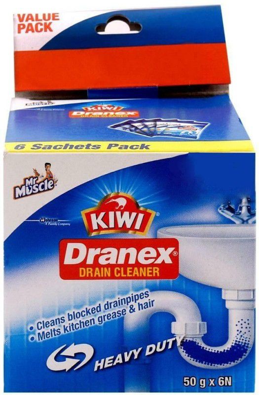 Kiwi Drainex cleaner pack of 6 Powder Drain Opener  (300 g, Pack of 6)