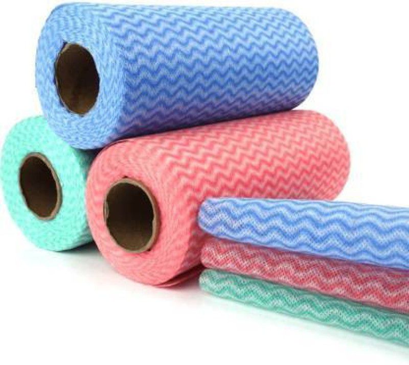 The club Kitchen Dry Cleaning Wipes, Tissue, Towel Roll Reusable Washable Super Absorbent Multipurpose Cleaning tissue in Green, Blue & Pink Combo Pack of 3  (3 Ply, 240 Sheets)
