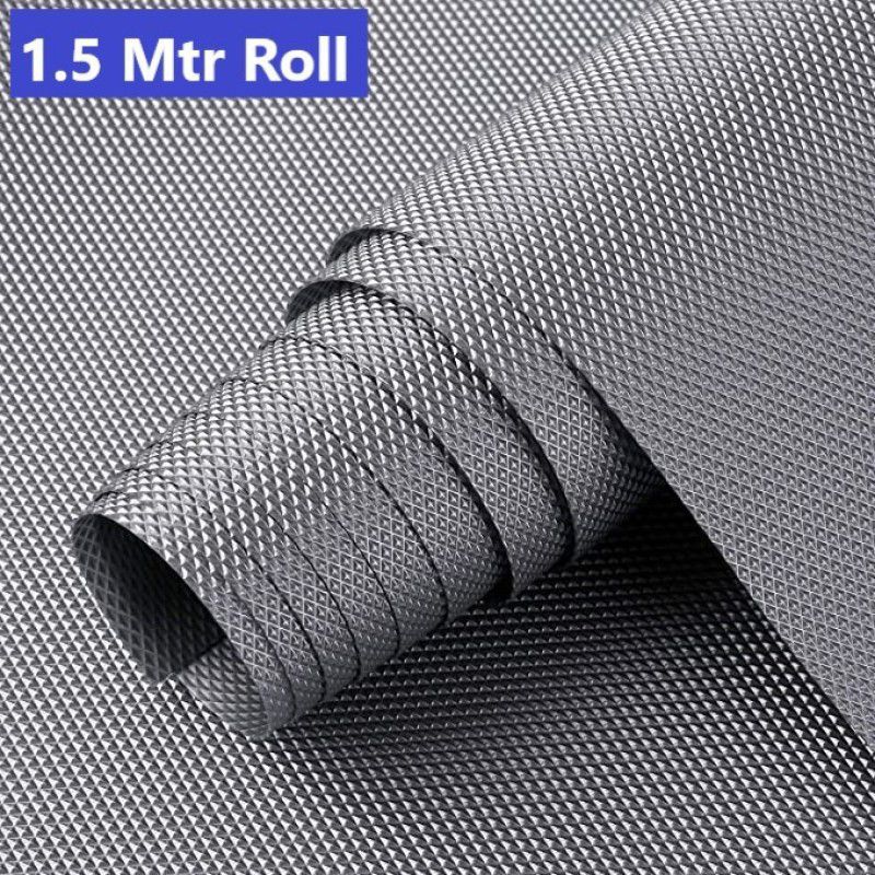 Home Ark 1.5 Meter Long Roll/Mat for Kitchen, Shelf .Anti slip and waterproof(Grey)  (1 Ply, 1 Sheets)