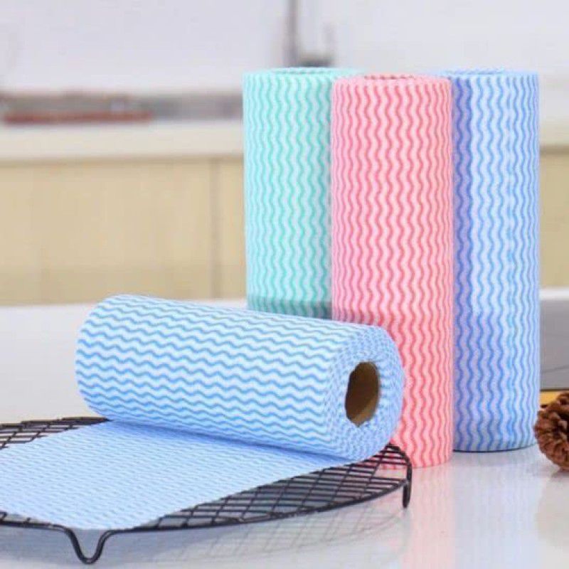 Jenzi Disposable 50pcs/Roll Cleaning Cloth-Like Dish Cleaning Towels Household Tissue  (2 Ply, 50 Sheets)