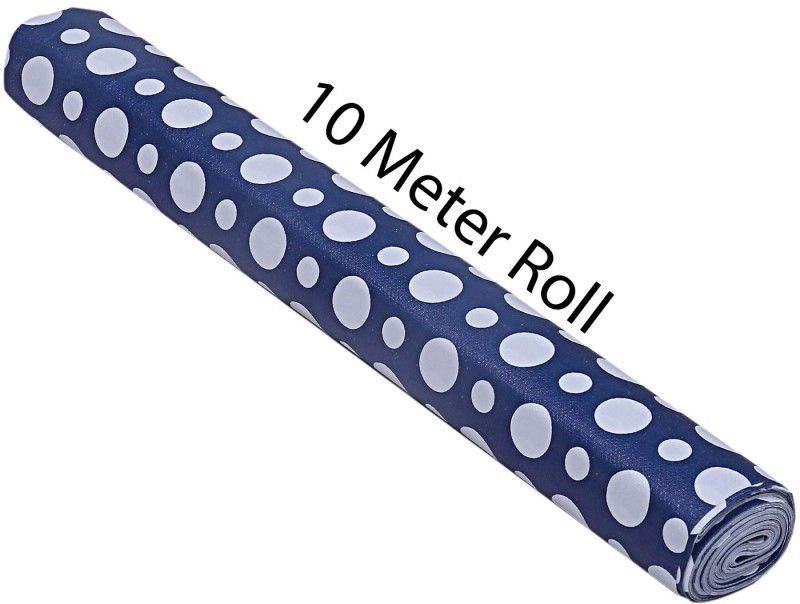 Home Ark 10 Meter Long Roll/Mat for Kitchen, Shelf .Anti slip and waterproof(blue dot)  (1 Ply, 1 Sheets)