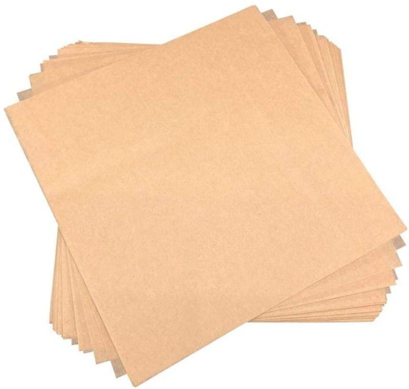 Bake world Brown square 100n pcs Butter Paper Liners Natural Parchment Paper Squares 100 Pieces Parchment Paper  (Pack of 100, 1 m)