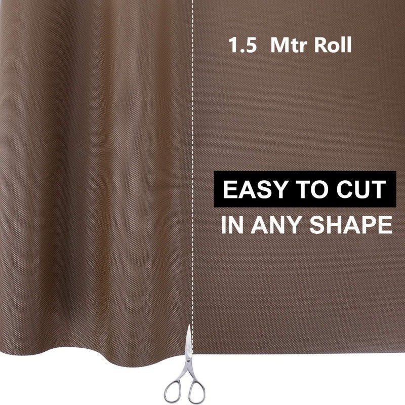 Home Ark 1.5 Meter Long Roll/Mat for Kitchen, Shelf .Anti slip and waterproof(Brown)  (1 Ply, 1 Sheets)
