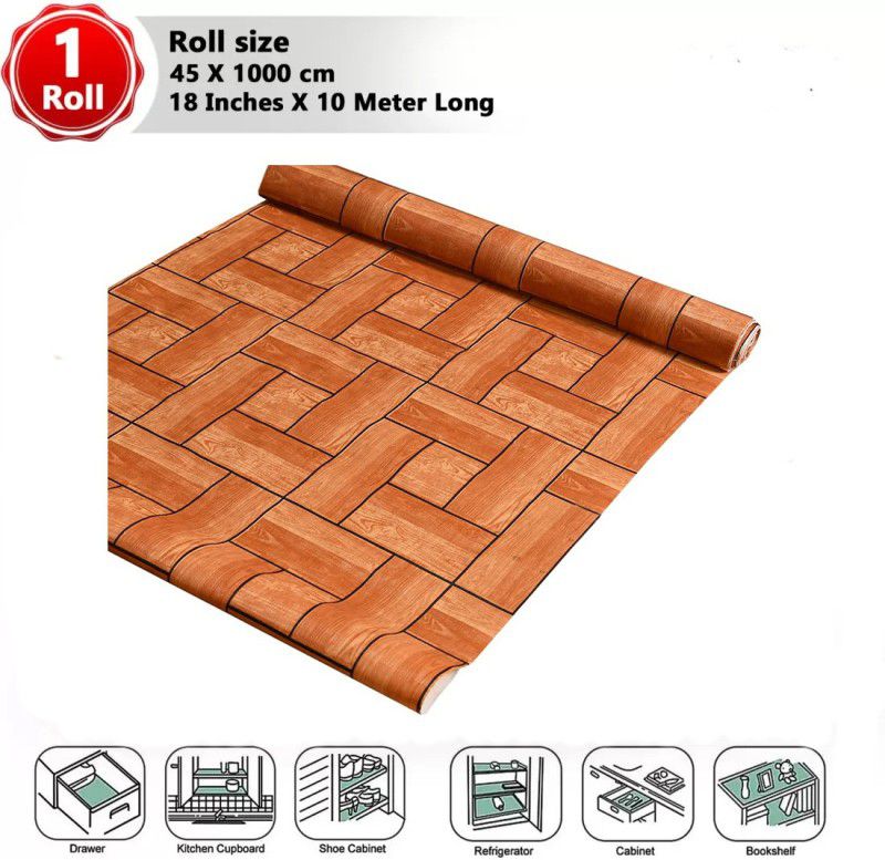 Home Ark 10 Meter Long Roll/Mat for Kitchen,Shelves, Shelf.Anti slip & waterproof(Orange)  (1 Ply, 1 Sheets)