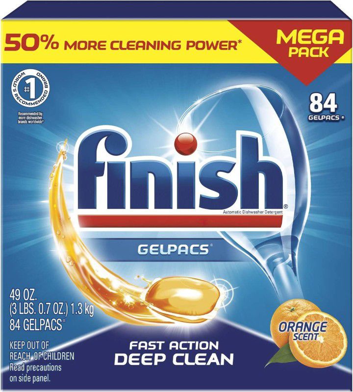 Finish All in 1 Gelpacs Orange, Dishwasher Detergent Tablets Tangerine Detergent Pod  (84 Pods)