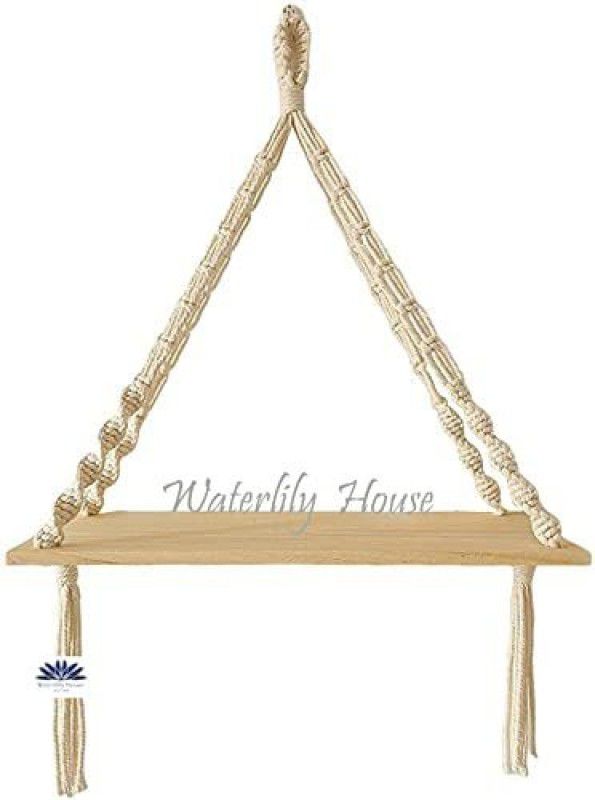 Waterlily House Wooden Wall Shelf  (Number of Shelves - 1, Beige)