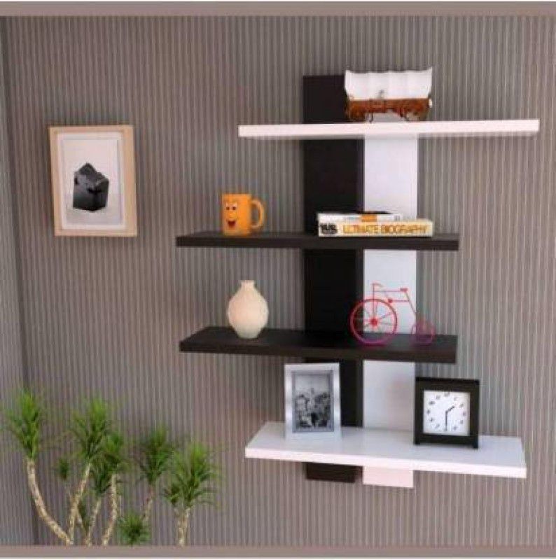 Setup BoxStand MDF (Medium Density Fiber) Wall Shelf  (Number of Shelves - 4, Multicolor)