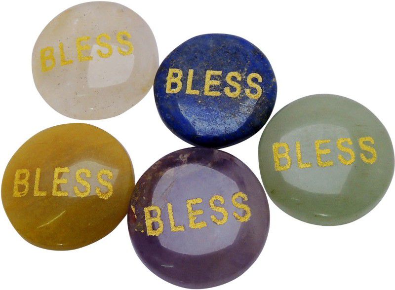 SATYAMANI All Energized "Bless" Cabochon (Multicolor) Decorative Showpiece - 0.7 cm  (Crystal, Multicolor)