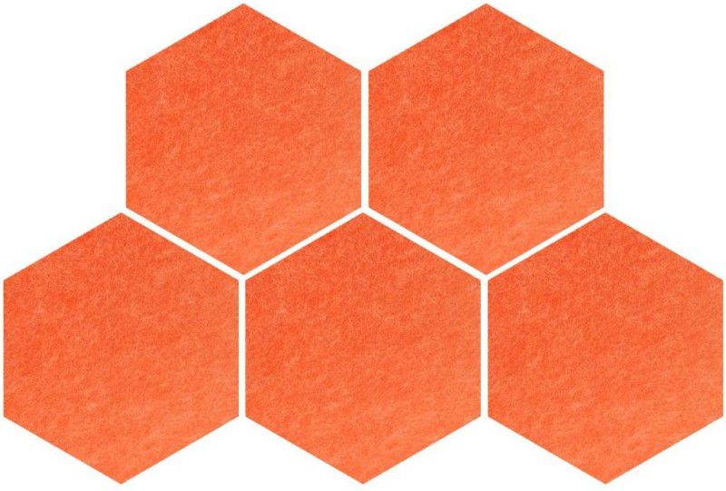 UTONE Orange Hexagon Acoustic Wall Panels Pack of 10  (Orange)