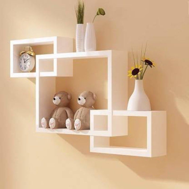 Setup BoxStand MDF (Medium Density Fiber) Wall Shelf  (Number of Shelves - 3, White)
