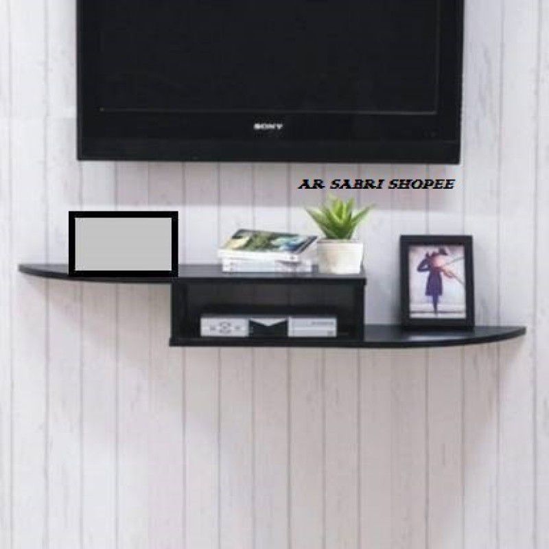 AR SABRI SHOPEE MDF (Medium Density Fiber) Wall Shelf  (Number of Shelves - 3, Black)