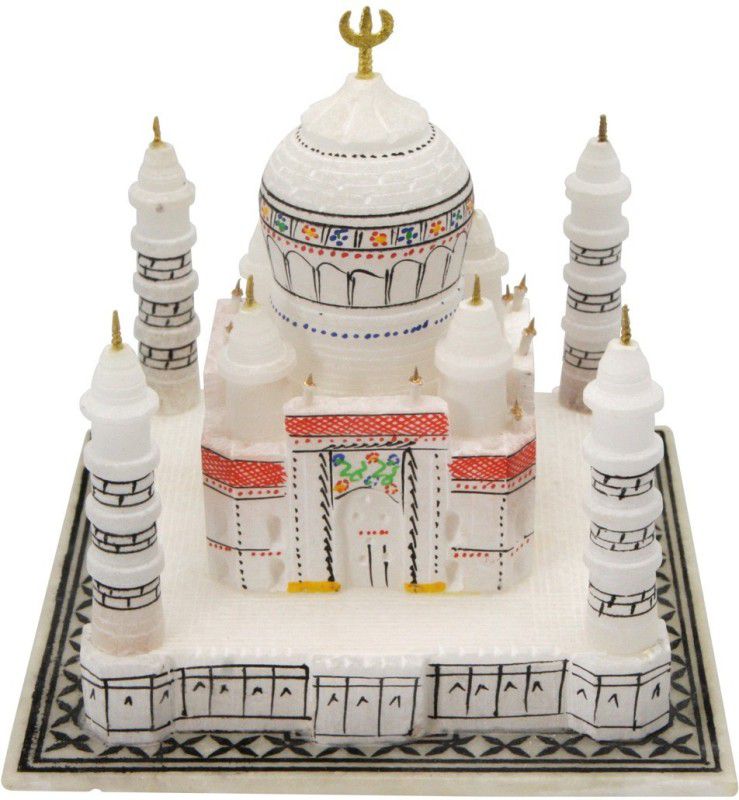 Pooja Creation Pure Marble Taj Mahal Great Look Decorative Showpiece - 13.5 cm  (Stone, White)