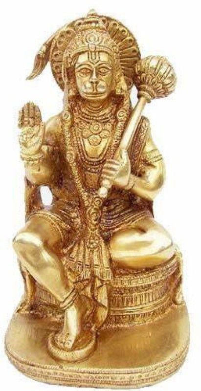 vrindavan shopi Hanuman ji Brass Murti to Protect from All Kind of Negative Energy 1000gms Decorative Showpiece - 14 cm  (Brass, Gold)
