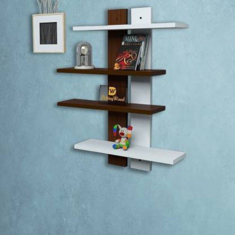 ALLURINGESHOP Wooden Wall Shelf  (Number of Shelves - 4, Multicolor)