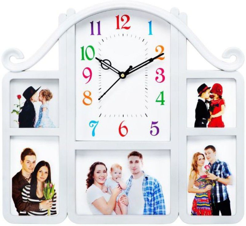 Attractionz Analog 40.3 cm X 38.7 cm Wall Clock  (White, With Glass, Standard)