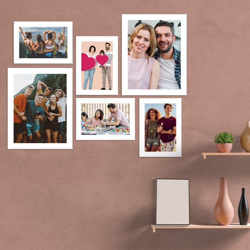 Flipkart Perfect Homes Acrylic Personalized, Customized Gift Best Friends Reel Photo Collage gift for Friends, BFF with Frame, Birthday Gift,Anniversary Gift Wall  (White, 6 Photo(s), Set of 6 Photo Frames for 4 Photos of 5